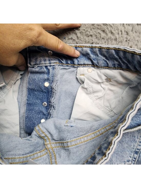 H&M Jeans Womens 8 Divided Blue Stretch Denim Button Fly Straight - Picture 8 of 13